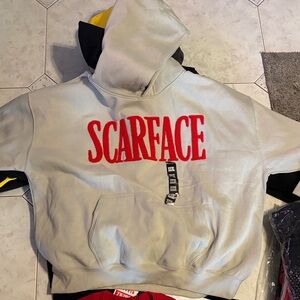 Reasons Scar Face Gray Hoodie for Men